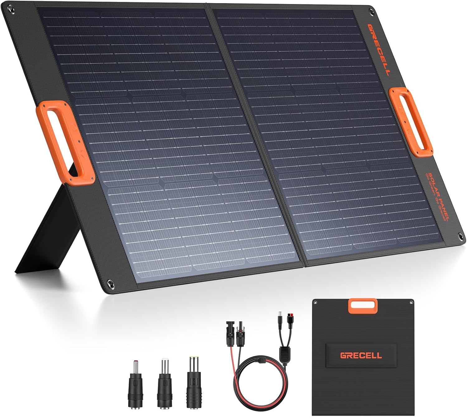 GRECELL 100W Solar Panel for Power Station Generator, 20V Portable Foldable Solar Cell Solar Charger with MC-10 High-Efficiency Battery, Solar Charger Charger for Outdoor Camping RV Hiking