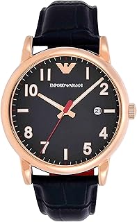 Emporio Armani Men's Three-Hand Leather Watch