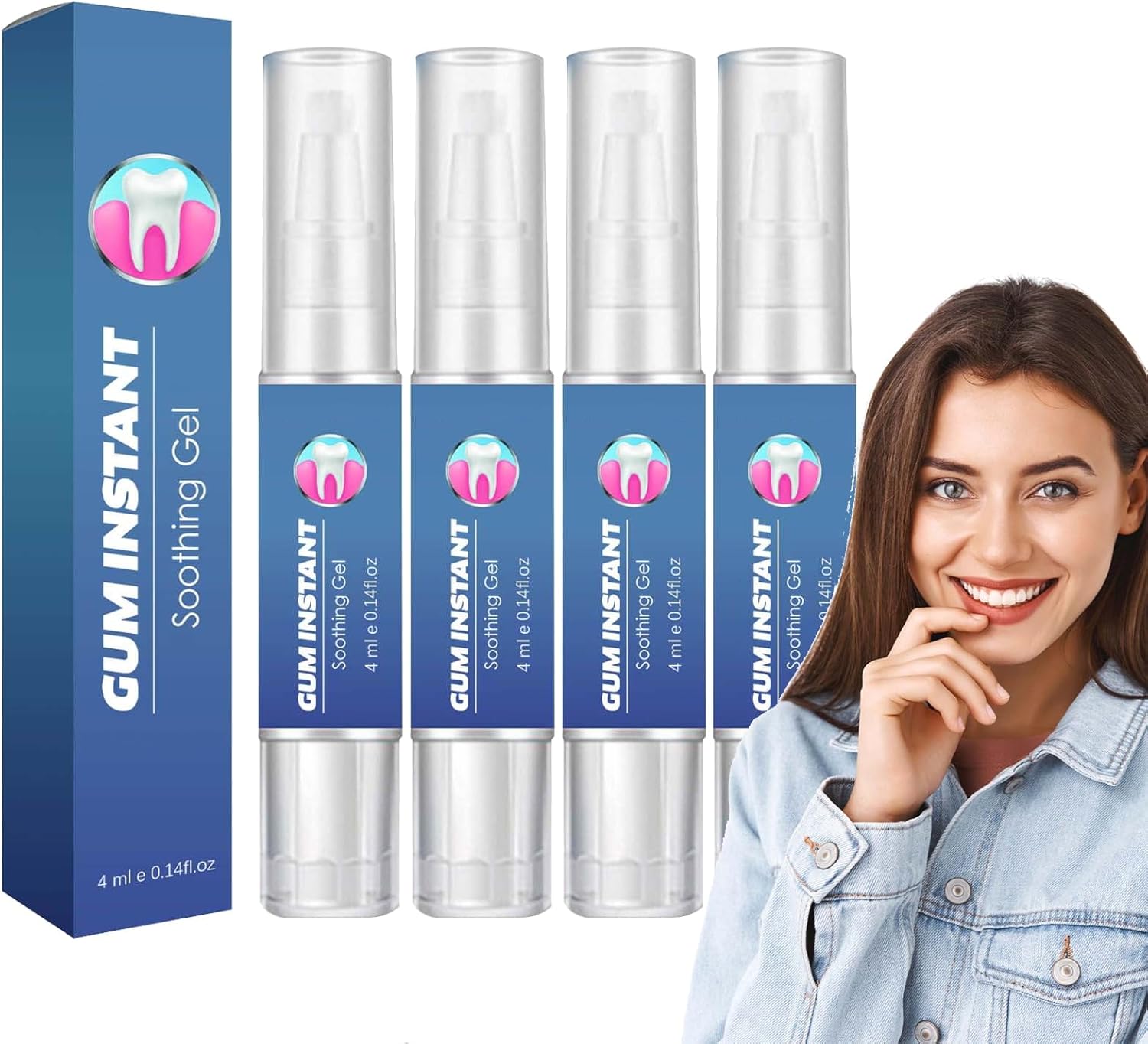 Dentizen Gum Therapy Gel, Gum Instant Treatment Gel, 2024 New Receding Gum Treatment Gel, Instant Teeth Whitening Pen, Teeth Whitening Gel, Teeth Whitening Toothpaste Reduces Sensitivity (4)