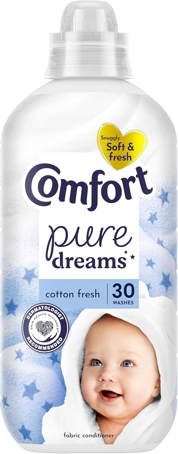 Comfort Pure Dreams Cotton Fresh Fabric Conditioner Dermatologist-Recommended Gentle Next to Sensitive Skin 30 washes (900 ml)