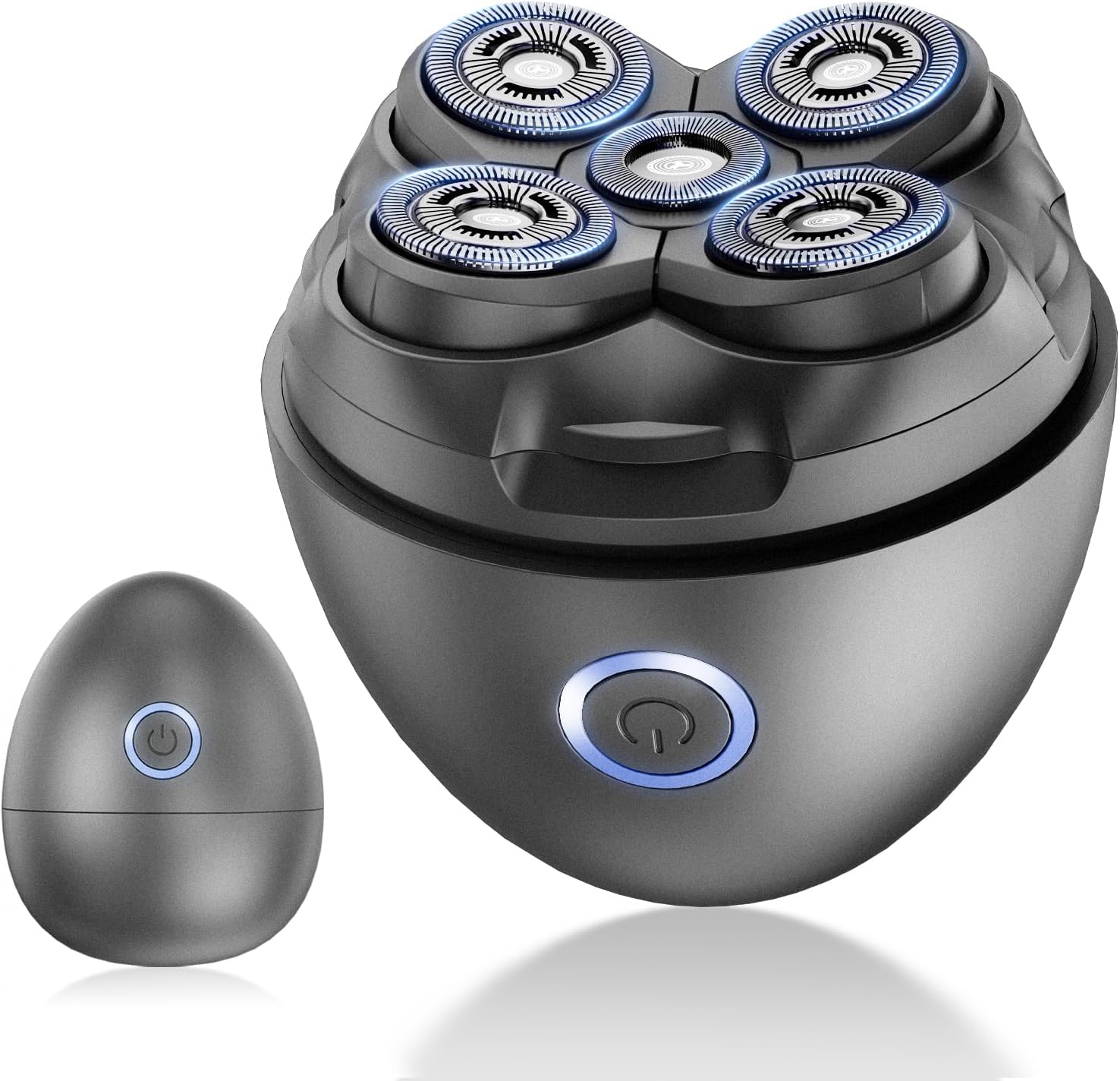 YRF Head Shavers for Men, Upgraded 5D Flexible Head Shavers for Bald Men, USB C Rechargeable, 150 Minutes Runtime, Waterproof Wet/Dry Rotary Shaver, Electric Head Razor for Home, Travel (D5/Gray)