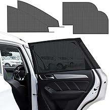 4 PCS Car Window Shades, Auto Front Rear Side Window Sun Shades Blocks Sun Heat UV Rays, Breathable Mesh Baby Window Screen Covers for Camping, Universal Car Accessories (SUV)