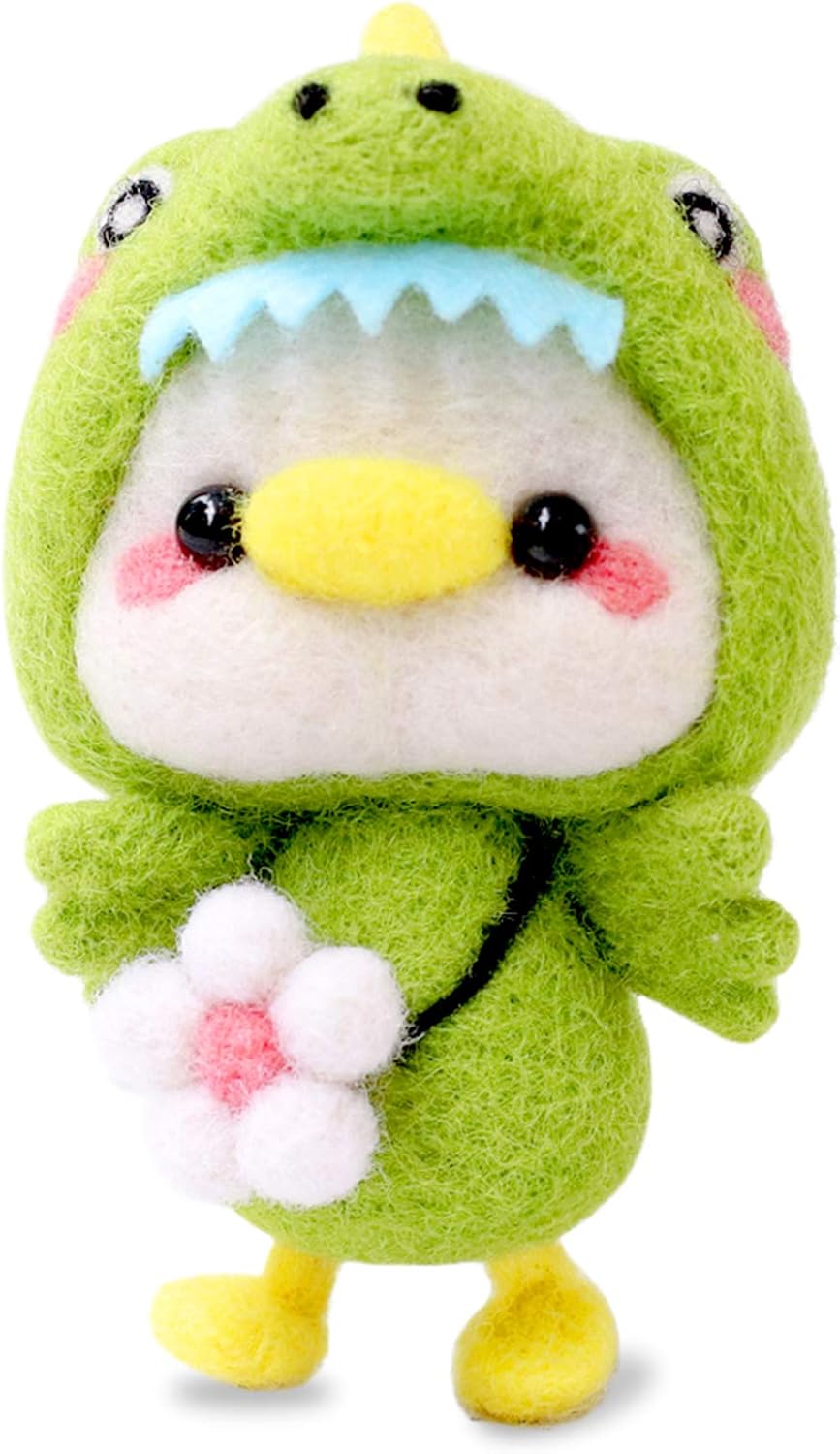 BAGERLA Needle Felting Kits for Beginners, Needle Felting Supplies Kits with Tools, Foam Mat, Colorful Wool, Felting Kit for DIY Handcraft Duck with Needle Felting Material (Crocodile Duck)