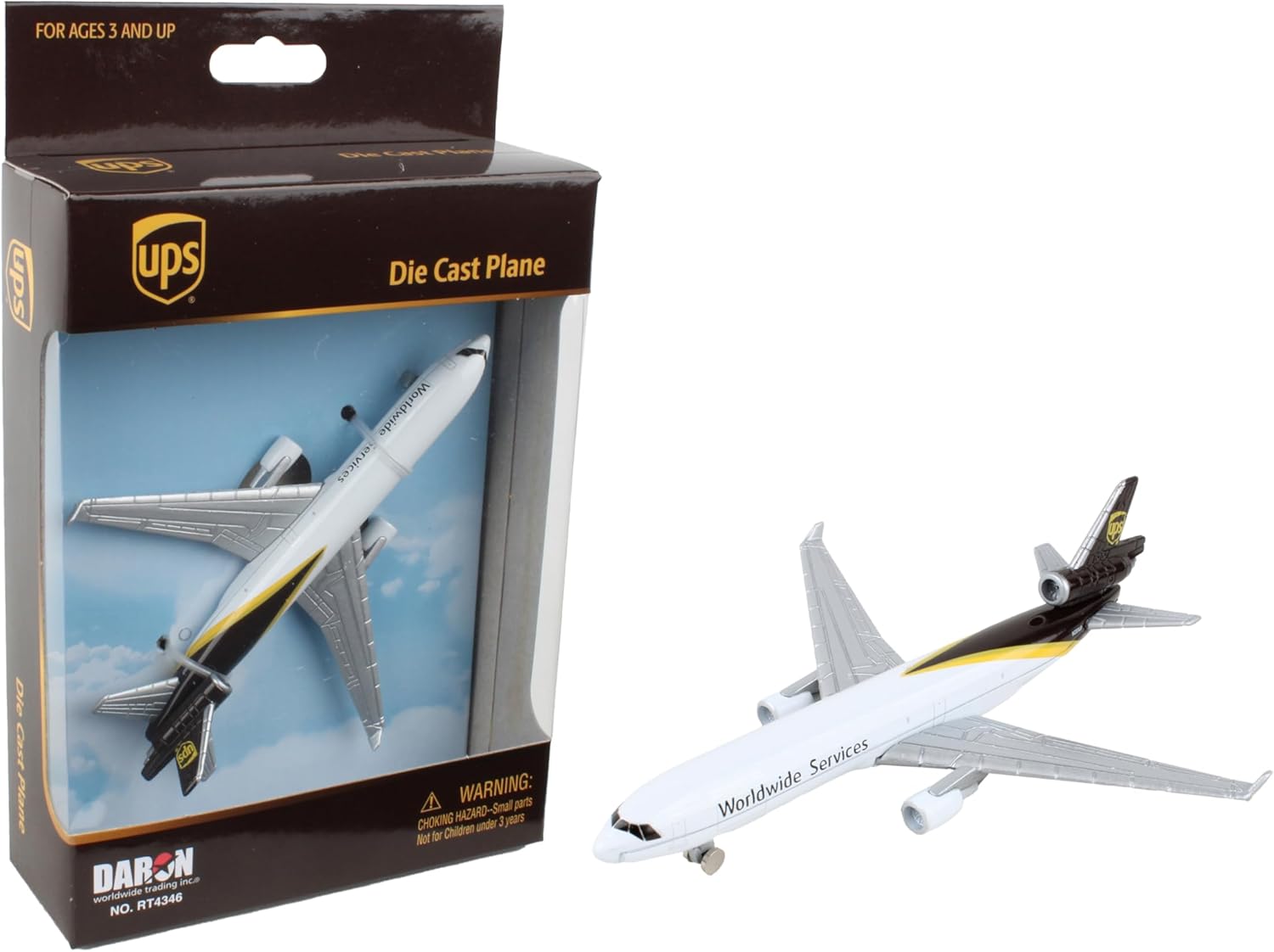 Daron Toy Airplane – UPS MD-11 – Die-Cast Metal Model Airplane Toy with Plastic Parts for Kids Ages 3+