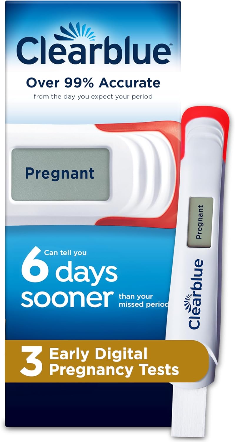Clearblue Early Digital Pregnancy Test, Early Detection at Home Pregnancy Test, 3 Ct