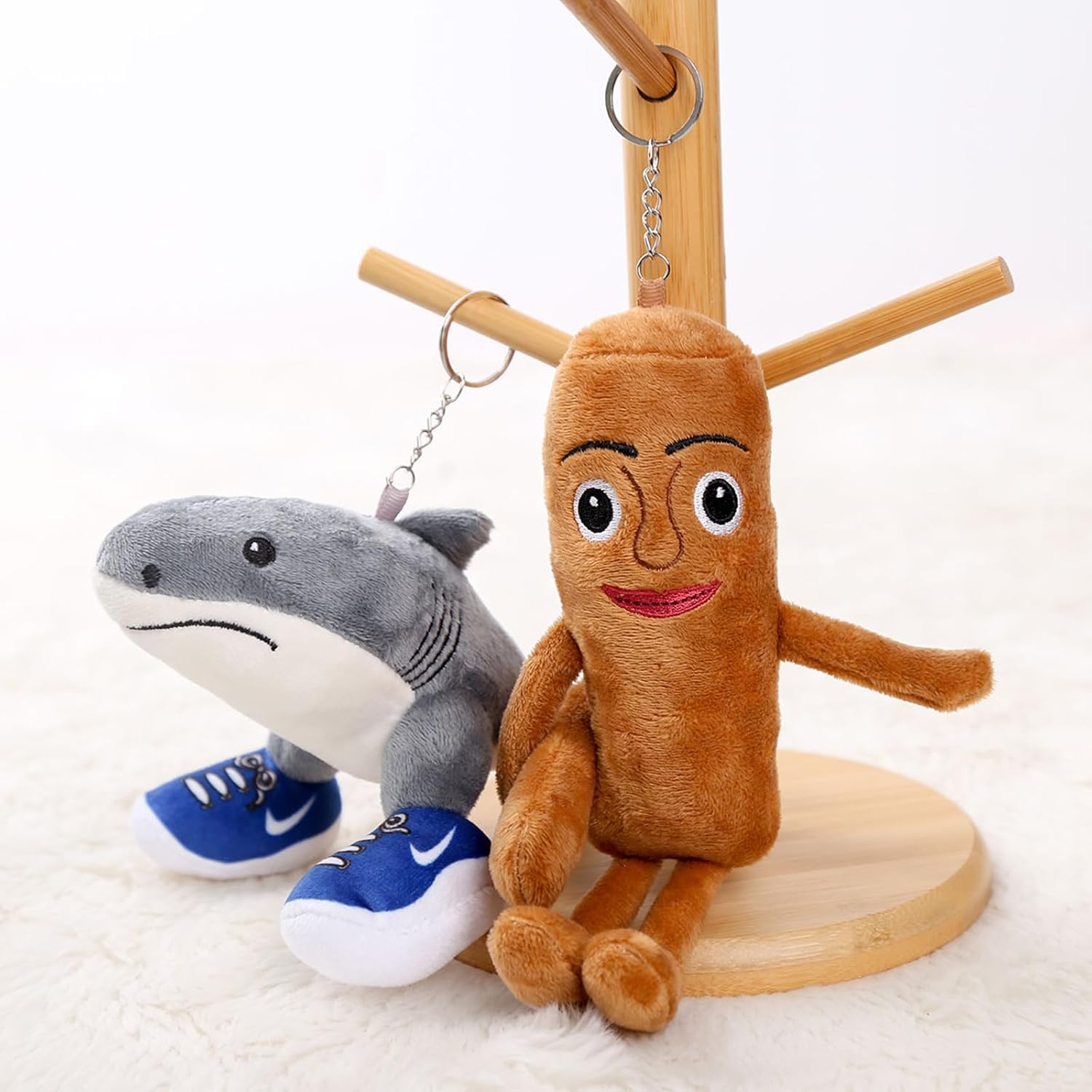 WORUIB 2PCS Italian Brainrot Plush, Cute Shark and Stick Figure Plush Toys, Italian Brainrot Figures for Creative Play and Home Decor, for Anime Lovers (15cm Shark, 20cm Stick Figure)