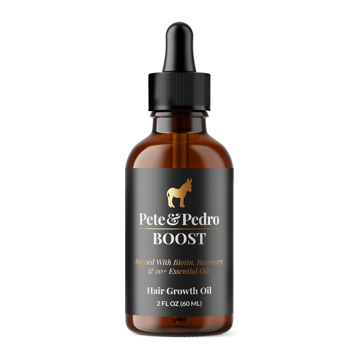 Pete & Pedro BOOST Hair & Beard Growth Serum Strengthening Oil For Men & Women - With Rosemary, Biotin & 20+ Natural Essential Oils | Shark Tank Featured, 2 oz.