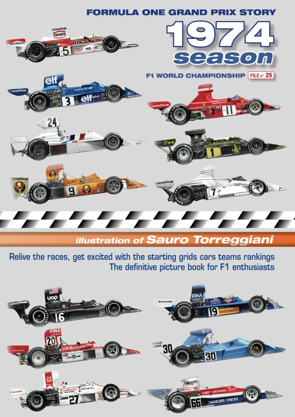 Formula One Grands Prix Story 1974 Season F1 World Championship: Relive the races, get excited with the starting grids cars teams rankings. The definitive picture book for F1 enthusiasts