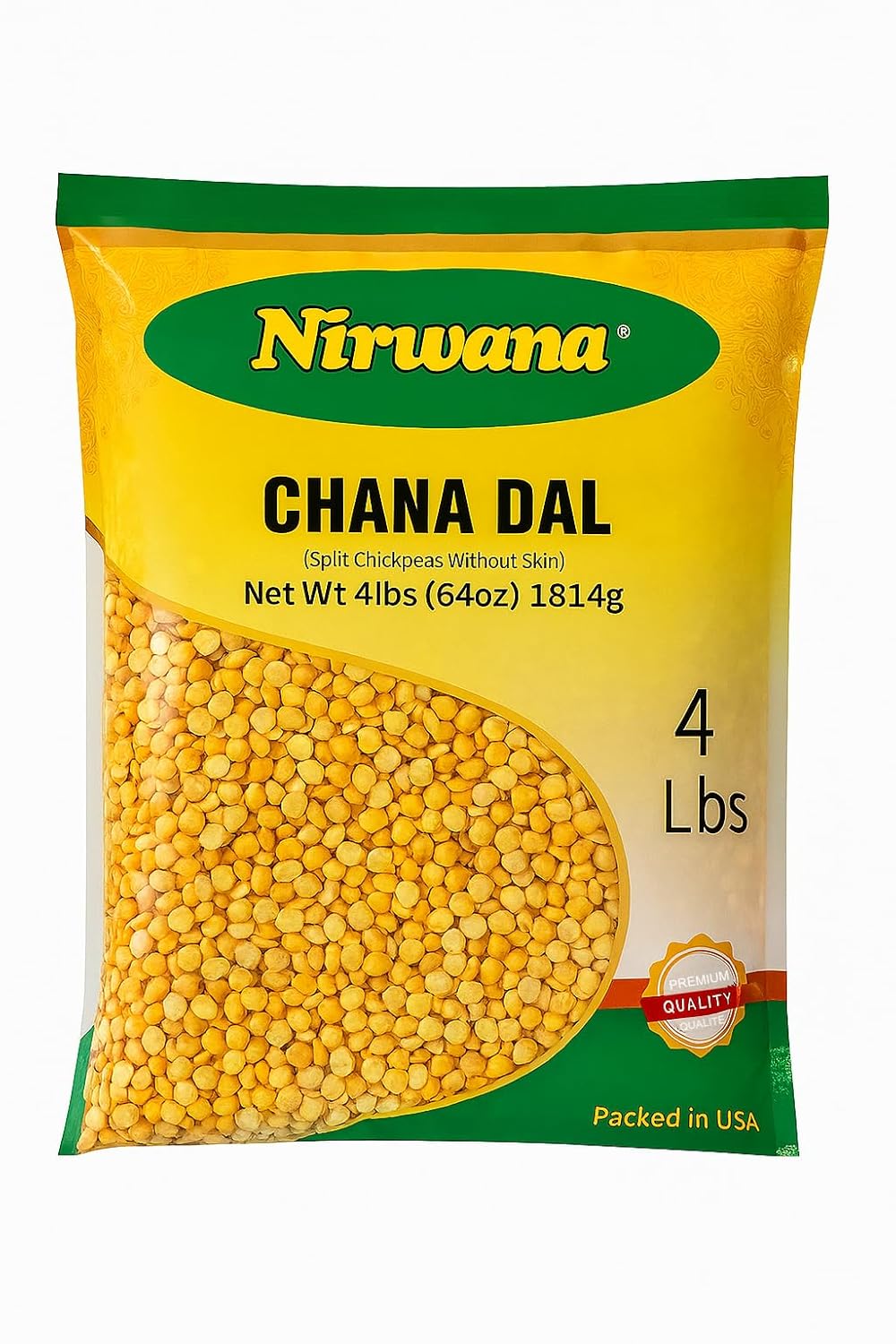 Split Chickpeas (Chana Dal) – Premium Quality for Cooking, Soups, Stews & Salads – Pantry Staple for Meals Ready to Eat – 4lb