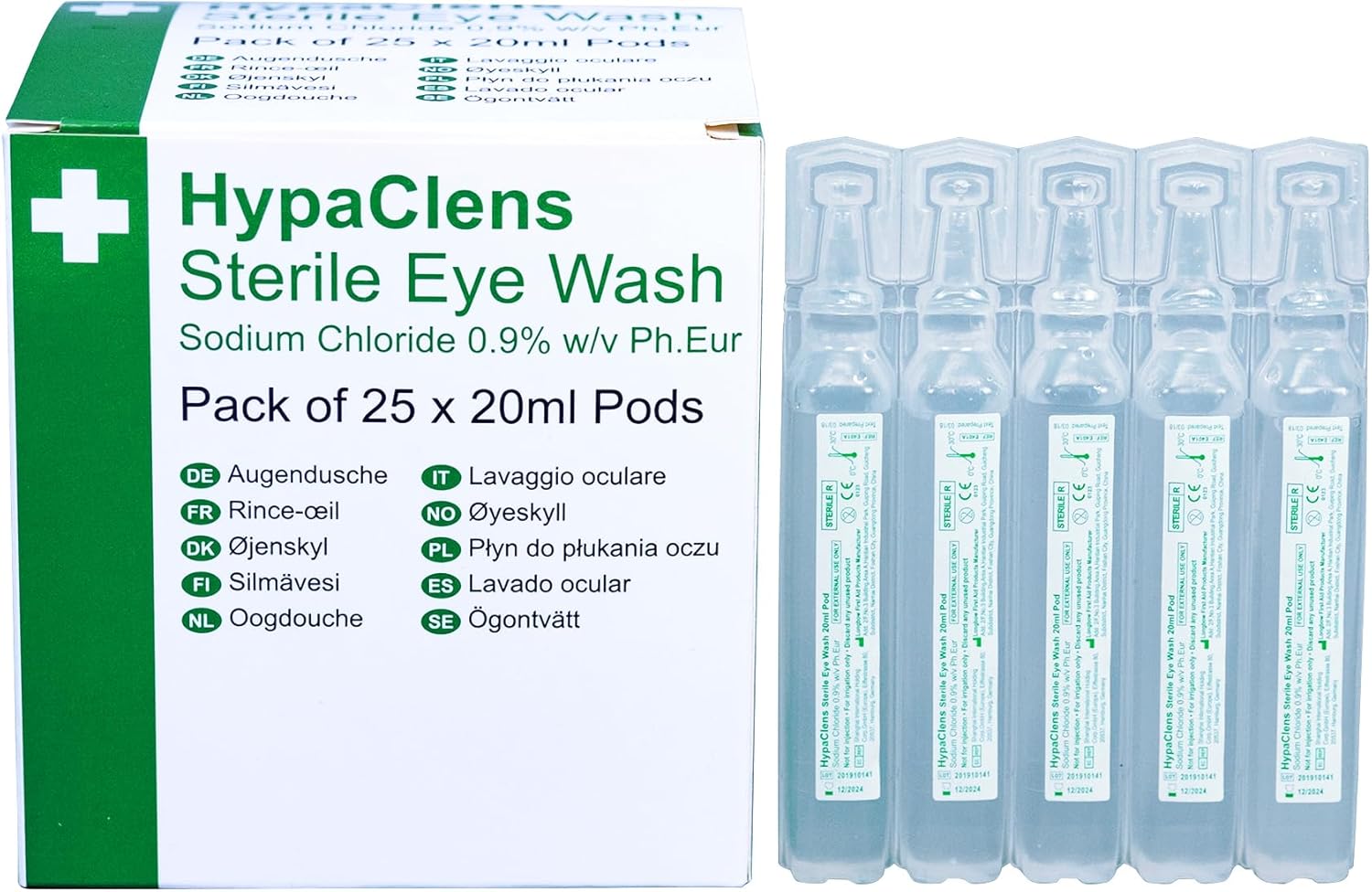 HypaClens Saline Eye Wash Pods, (Pack of 25)