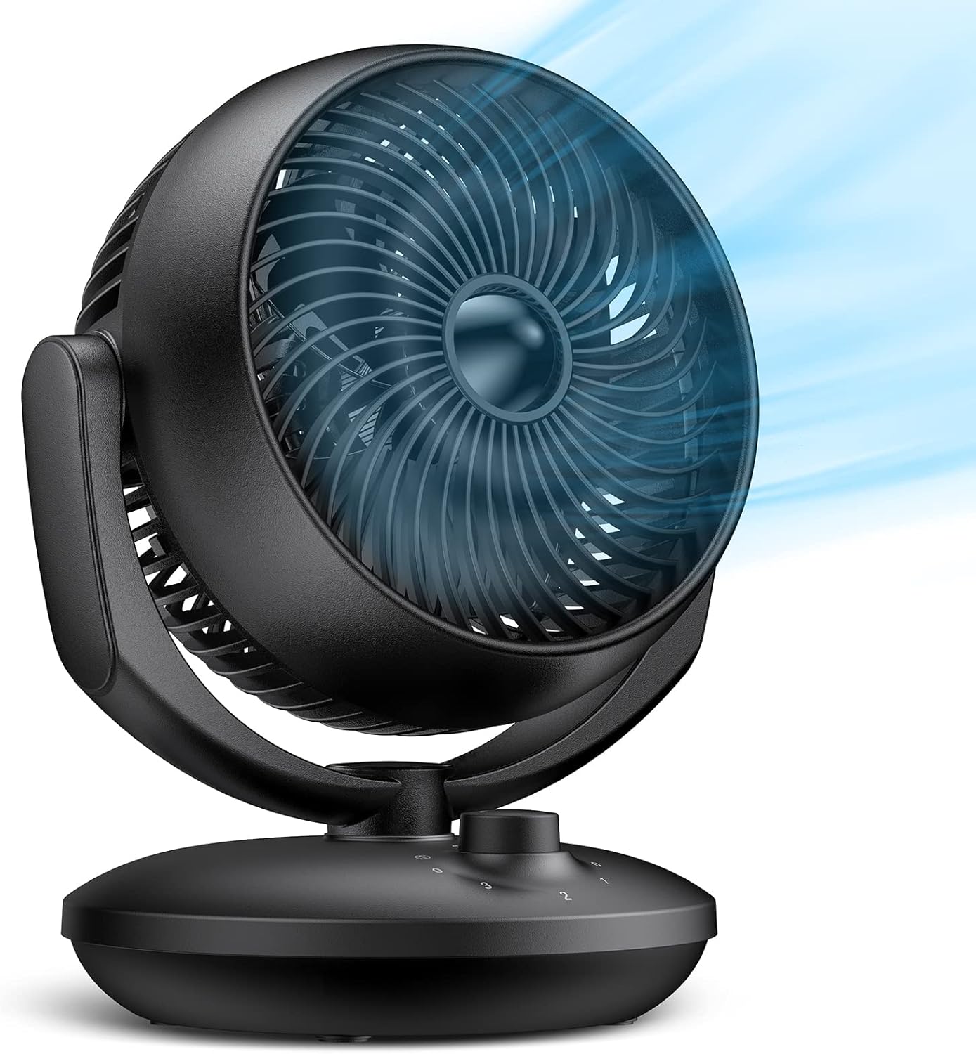 Air Circulator Desk Fan, 22 dB Quiet Fans Cooling for Bedrooms and Office, Efficient Cooling & Circulation, Powerful Airflow Table Oscillating Fan with 3 Speed, 90° Adjustable Tilt, 70° Wide-Angle