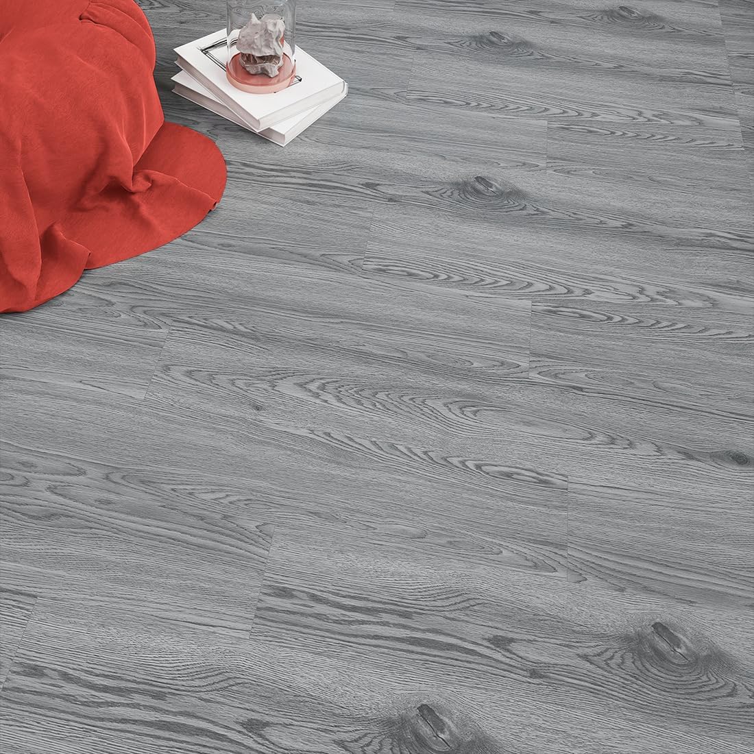 𝐅𝐋𝐎𝐑𝐄𝐗𝐏 Vinyl Flooring - Lino Flooring with Washed Grey Effect,Peel and Stick Floor Tiles,2.0mm 36pcs Waterproof,for Kitchen Living Room(5.02m²,Washed Grey)
