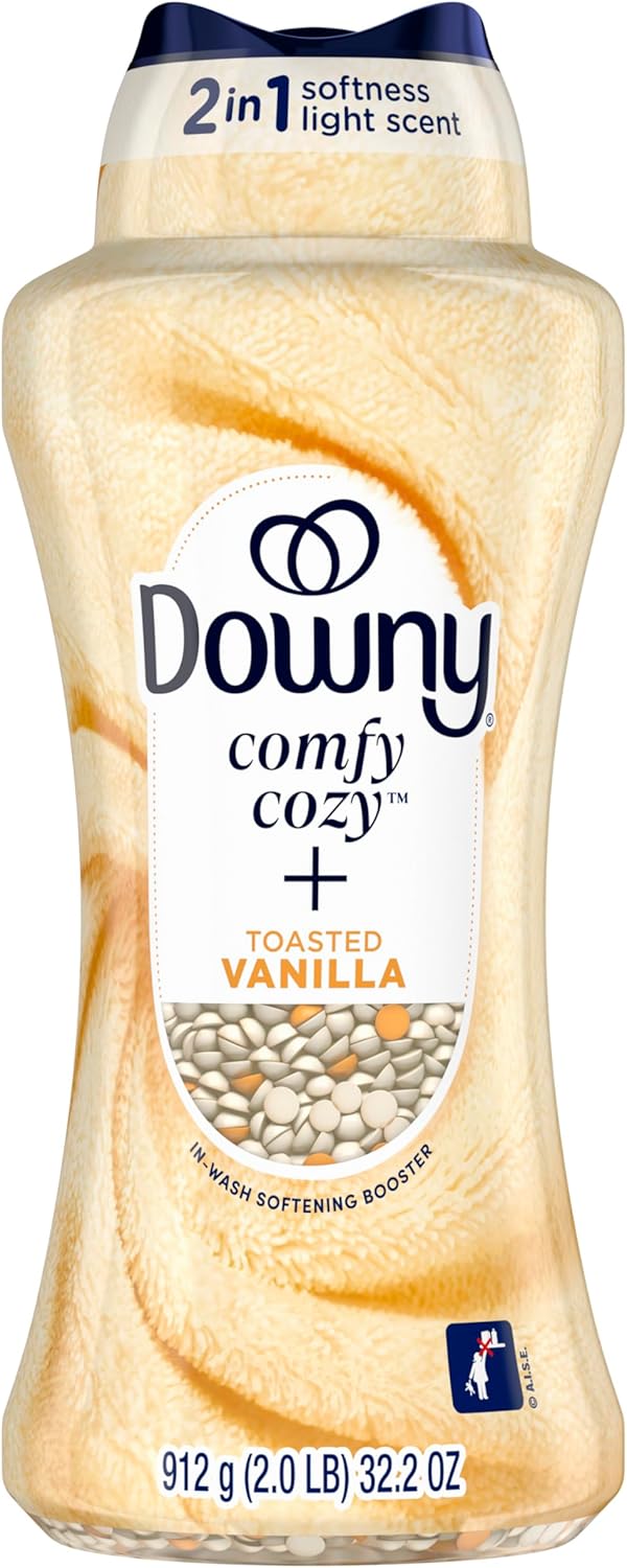 Downy Comfy Cozy In-Wash Laundry Scent Booster Beads, Toasted Vanilla Scent, 32.2 oz, Softness and Freshness