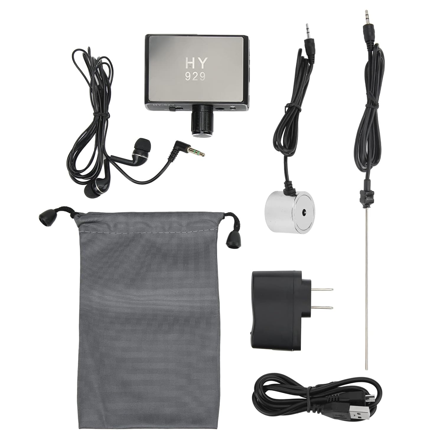 Ejoyous Water Leakage Detection, Underground Water Pipe Leak Detector Monitor with Dual Probe and Headphone Sound Adjustable Intensifier for Construction Site Pipeline Detection (US Plug)