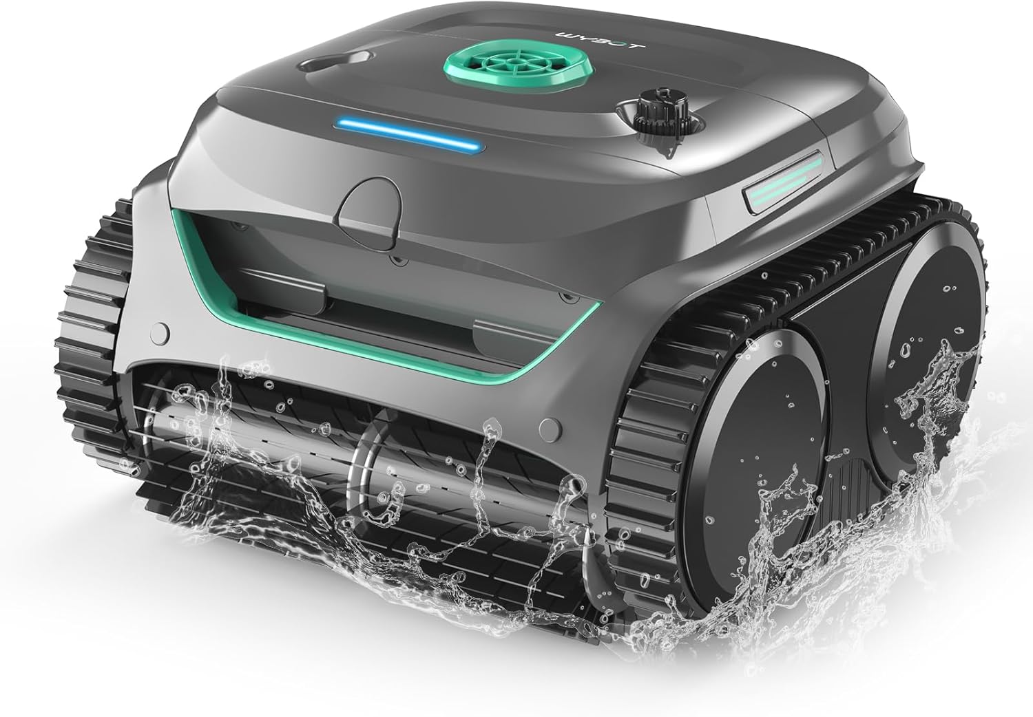 WYBOT C2 Cordless Robotic Pool Cleaner, Pool Vacuum Robot for Inground Pools up to 2152 Sq.ft, Triple Motor Powerful Suction, Dual Layer Filter, Lasts 60-180mins Runtime, App Scheduling (Grey&Green)
