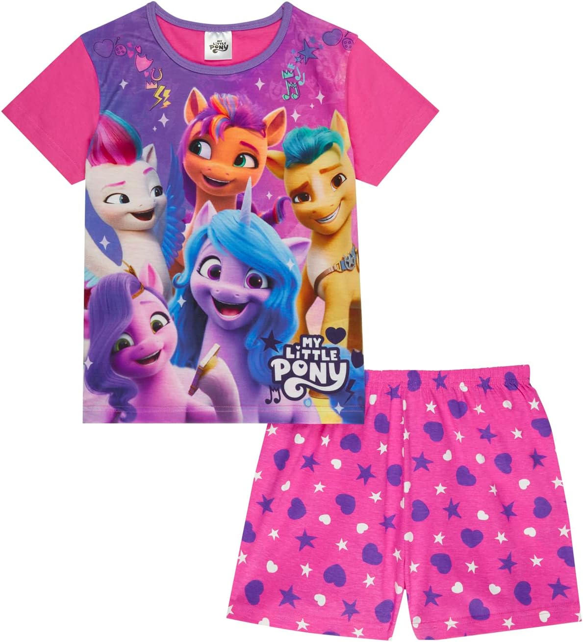 My Little Pony Girls Pyjamas MLP Short PJs Set, Ages 3 to 10 Years Old