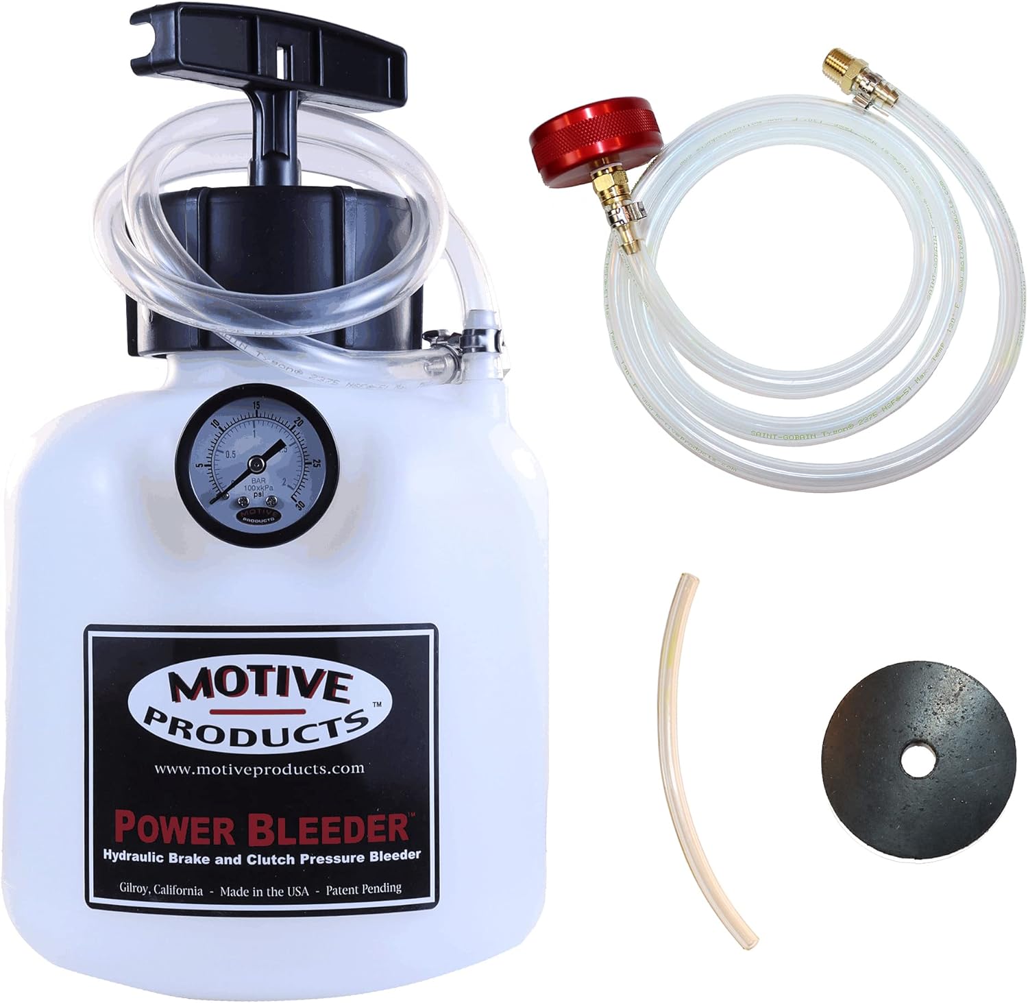Motive Products 0109 Black Label European Power Bleeder 2-Quart Tank with Hose, Extra Tubing, and Adapter