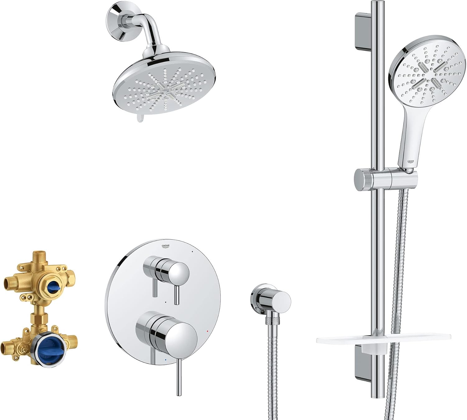 Grohe 29431000 Timeless Pressure Balance Shower Set, Starlight Chrome