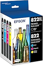EPSON 822 DURABrite Ultra Ink High Capacity Black & Standard Color Cartridge Combo Pack (T822XL-BCS) Works with WorkForce Pro WF-3820, WF-3823, WF-4820, WF-4830, WF-4833, WF-4834
