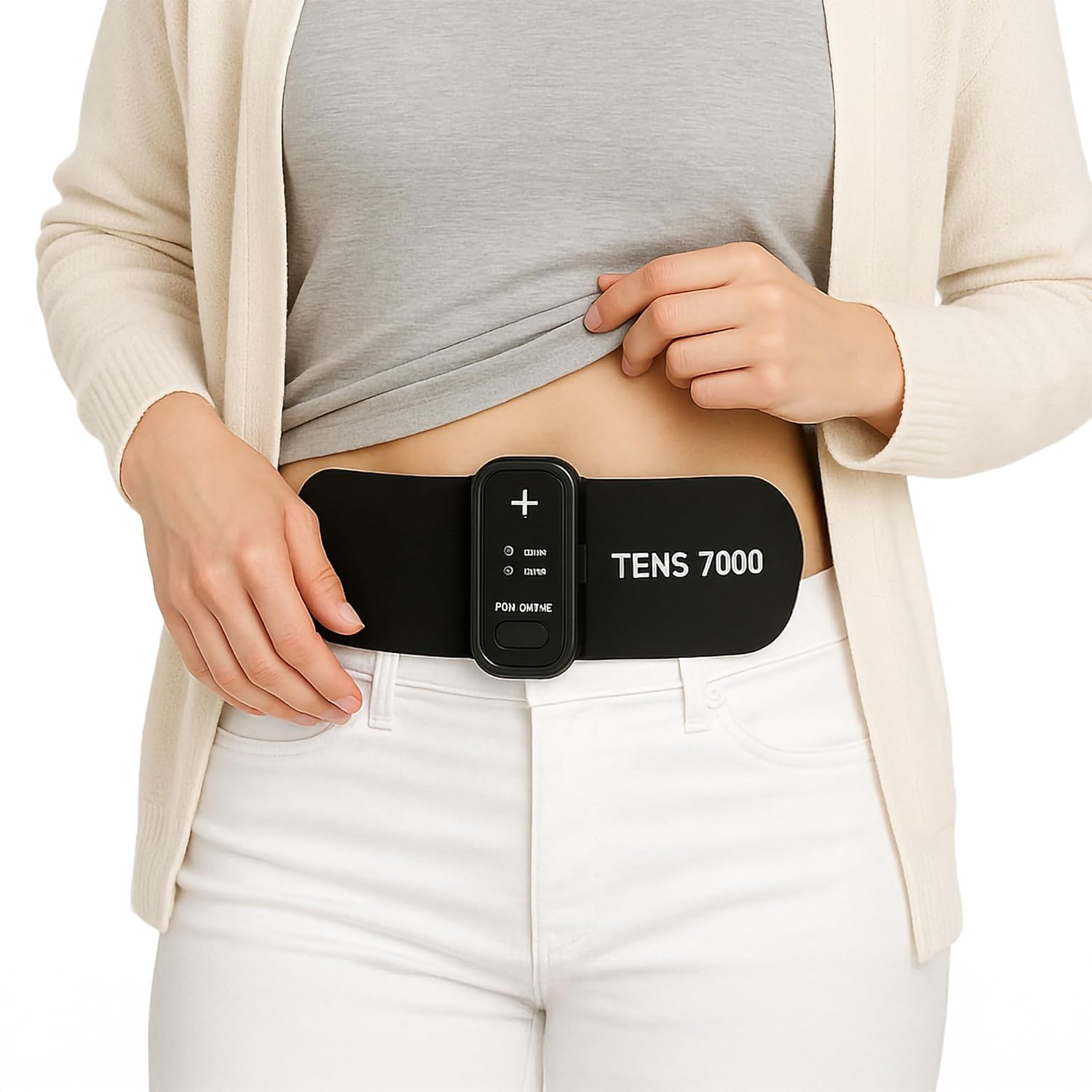 TENS 7000 Period Cramps Pain Relief TENS Unit with Heat, Discreet Wearable for PMS, Menstrual Cramp Relief, Period Pain Heating Pad Device, USB Rechargeable