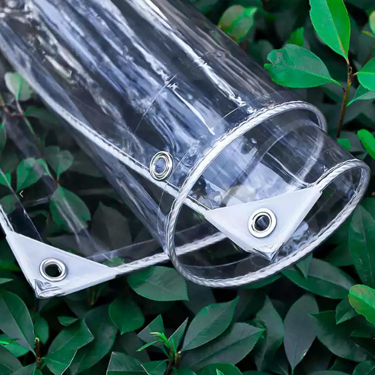 FENGSHOUU Clear Tarp,Heavy Duty Water Resistant Transparent PVC Tarpaulin,for Outdoor,Covering Garden Plant Chicken Coop Patio,with Reinforced Edge and Grommets (1m x 4.5m(3.28 x 14.76ft))