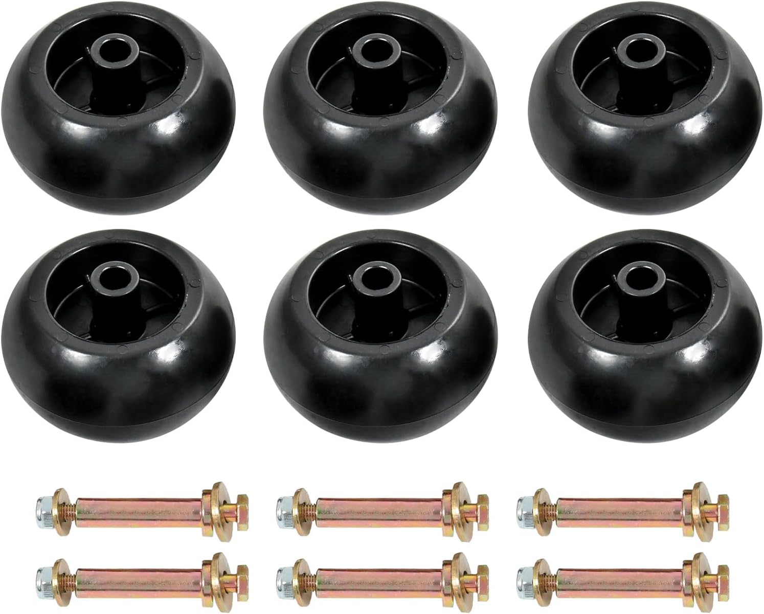 6Pcs Lawn Mower Anti Scalp Deck Wheel Kit Compatible with Bad Boy 022-5234-98 Exmark 103-3168 103-4051 103-7263 1-603299 & Many Bore 5/8” Wheel Size