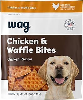 Amazon Brand - Wag Dog Treats Chicken and Waffle Bites 12oz