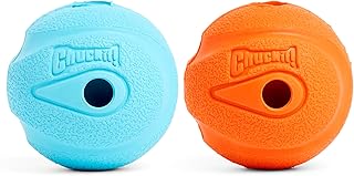 Chuckit! Whistler Ball Dog Toy, Pack of 2, Multicolor, Medium (2.5 Inch Diameter) for Dogs 20-60 lbs