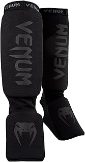 Venum Kontact Shinguards - Black/Black, One Size