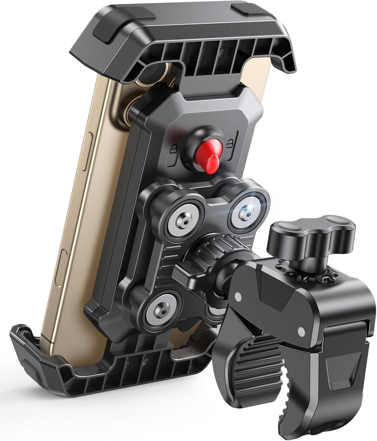 CIRYCASE Motorbike Phone Holder [Upgrade Vibration Dampened], Super Stable Bike Phone Mount, 360° Rotation & Quick Lock Motorcycle Phone Holder Sport Gadget Mount Compatible with 4.7-6.8” Phones