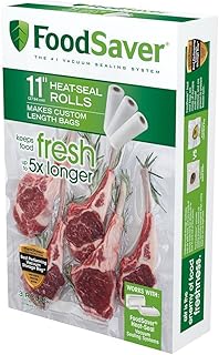 FoodSaver Custom Fit Vacuum Sealer Bags, Airtight Food Storage and Sous Vide Rolls, BPA-Free, 11 x 16' , 3 Count ( Pack of 1)