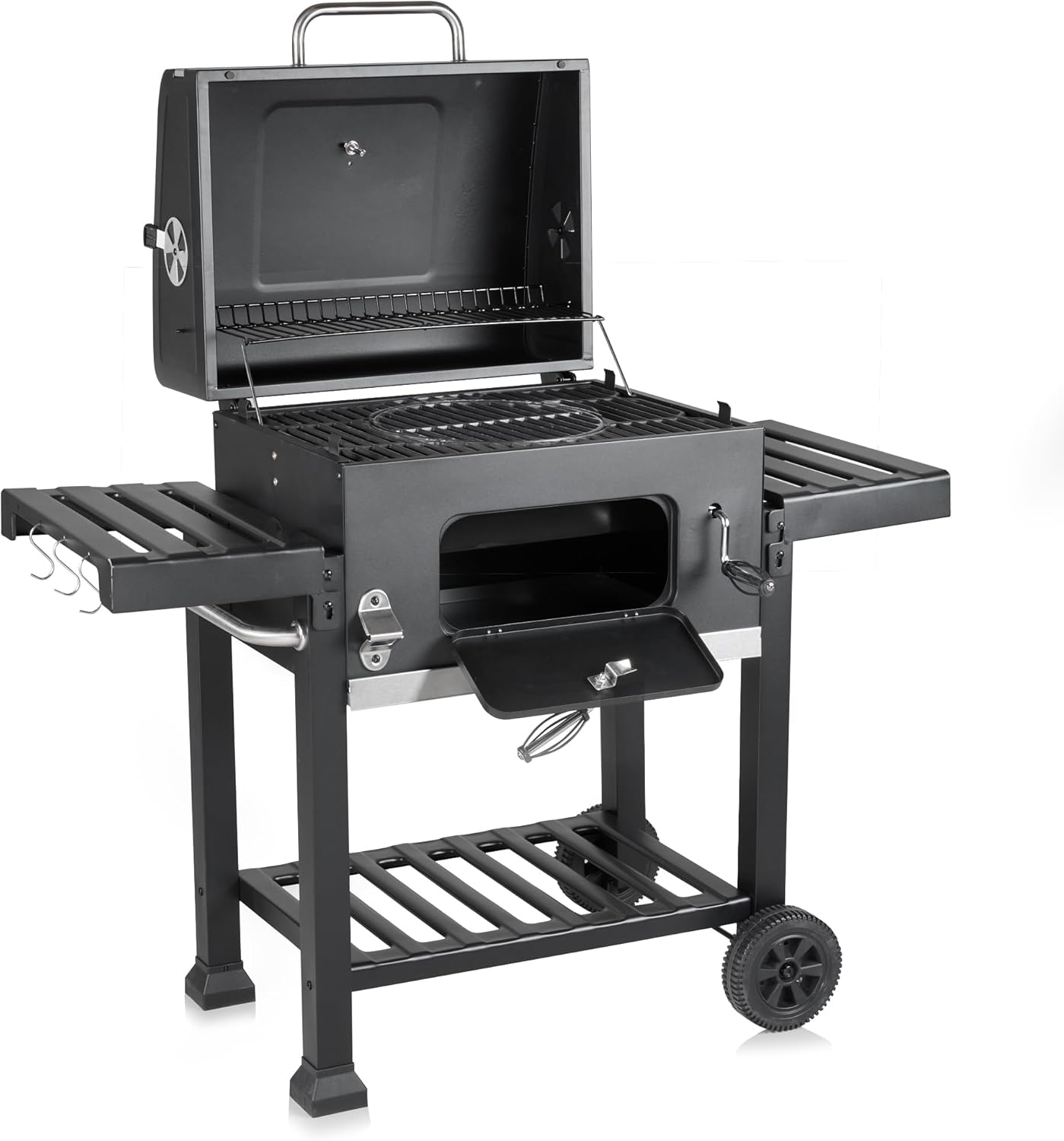 Fire Mountain Everest Pro Height Adjustable Premium Charcoal BBQ, Charcoal Barbecue Grill for Outdoor Cooking, Large Barbecue for Family Sized Cooking Area and Outdoor Kitchen BBQ Station