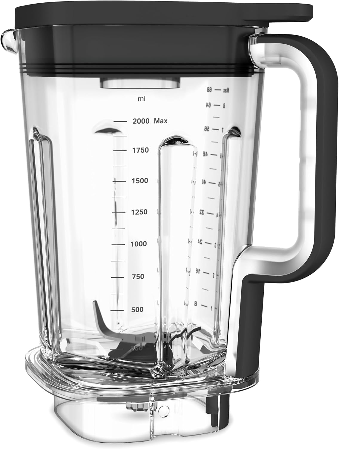 KitchenAid 2L Tritan BPA-Free Blender Jar 5KSBJA81 for Pure Power Blenders, Handles Hot & Cold Foods, Ribbed Design, Dishwasher Safe.