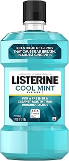 Listerine Cool Mint Antiseptic Mouthwash, Bad Breath, Plaque & Gingivitis, Mint, 1 L