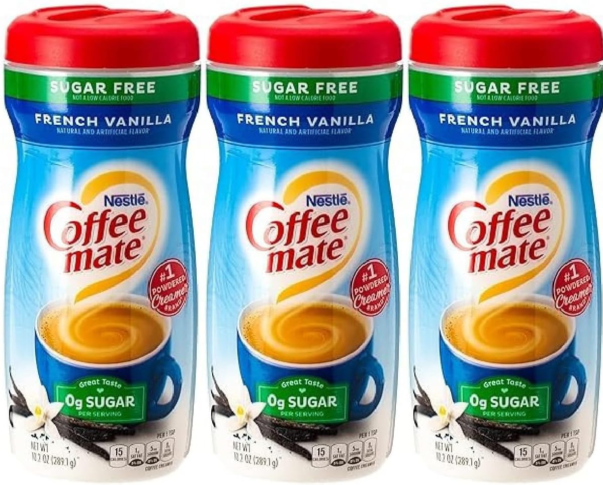 Nestle Coffee mate French Vanilla Sugar-Free Powdered Creamer, 10.2 oz 289g | Pack of 3 | American Import