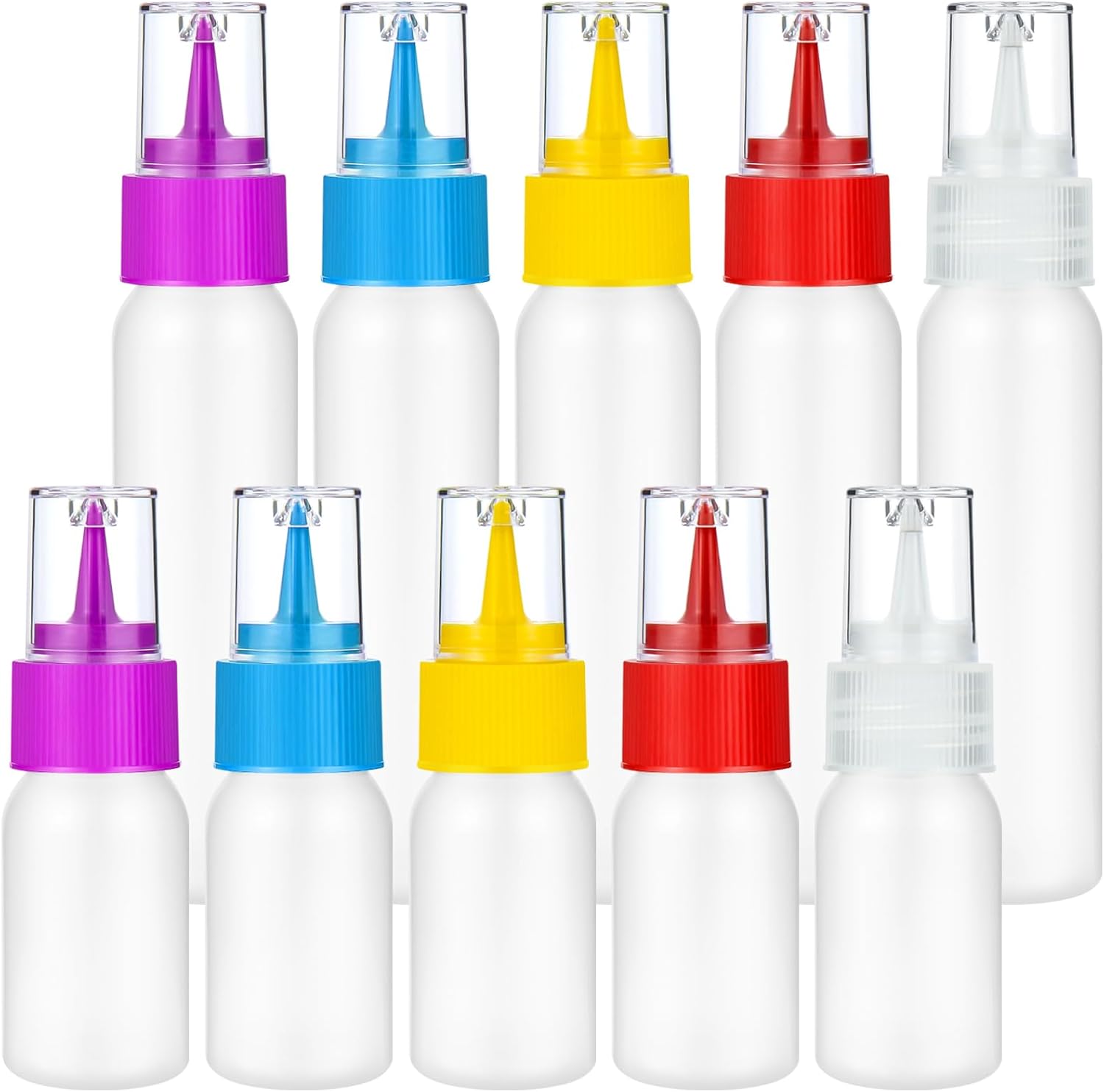 10pcs Squeeze Writer Bottles 30ml/60ml Plastic Icing Bottles Small Easy Squeeze Bottle 1 And 2 Ounce For Cakes Cookie Decorating, Food Coloring, Food DIY & Ice Cream Decoration