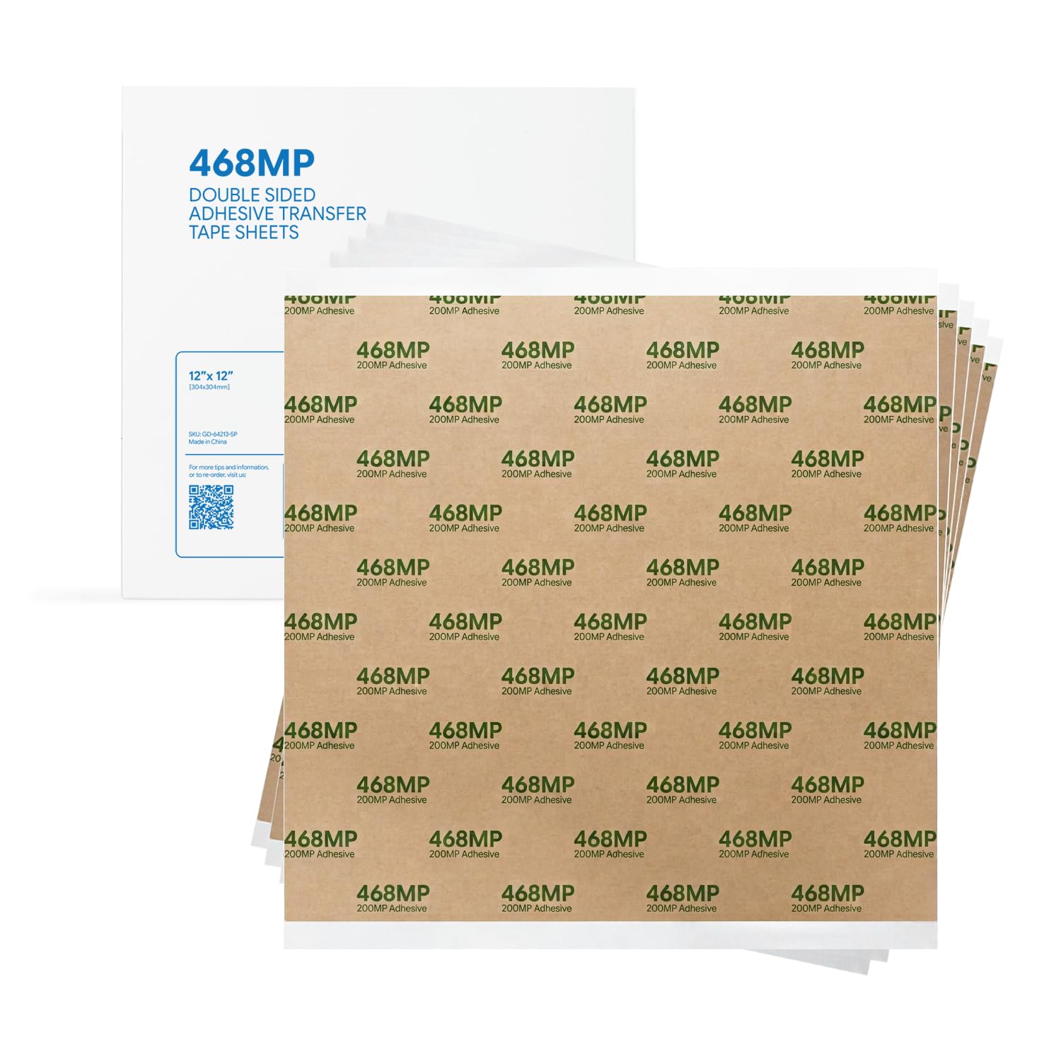 Gizmo Dorks 468MP Double Sided Adhesive Transfer Tape Sheets - 12 x 12 in
