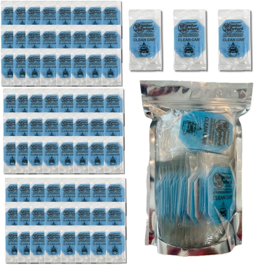 Wonder Wafers 75 Count Air Fresheners Individually Wrapped, Clean Car Fragrance