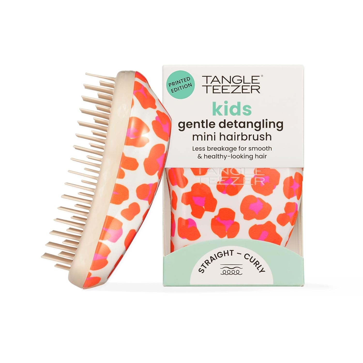 Tangle Teezer Original Detangler Brush, Dry & Wet Travel Size Mini Hair Brush, for Kids & All Hair Types, Orange Safari