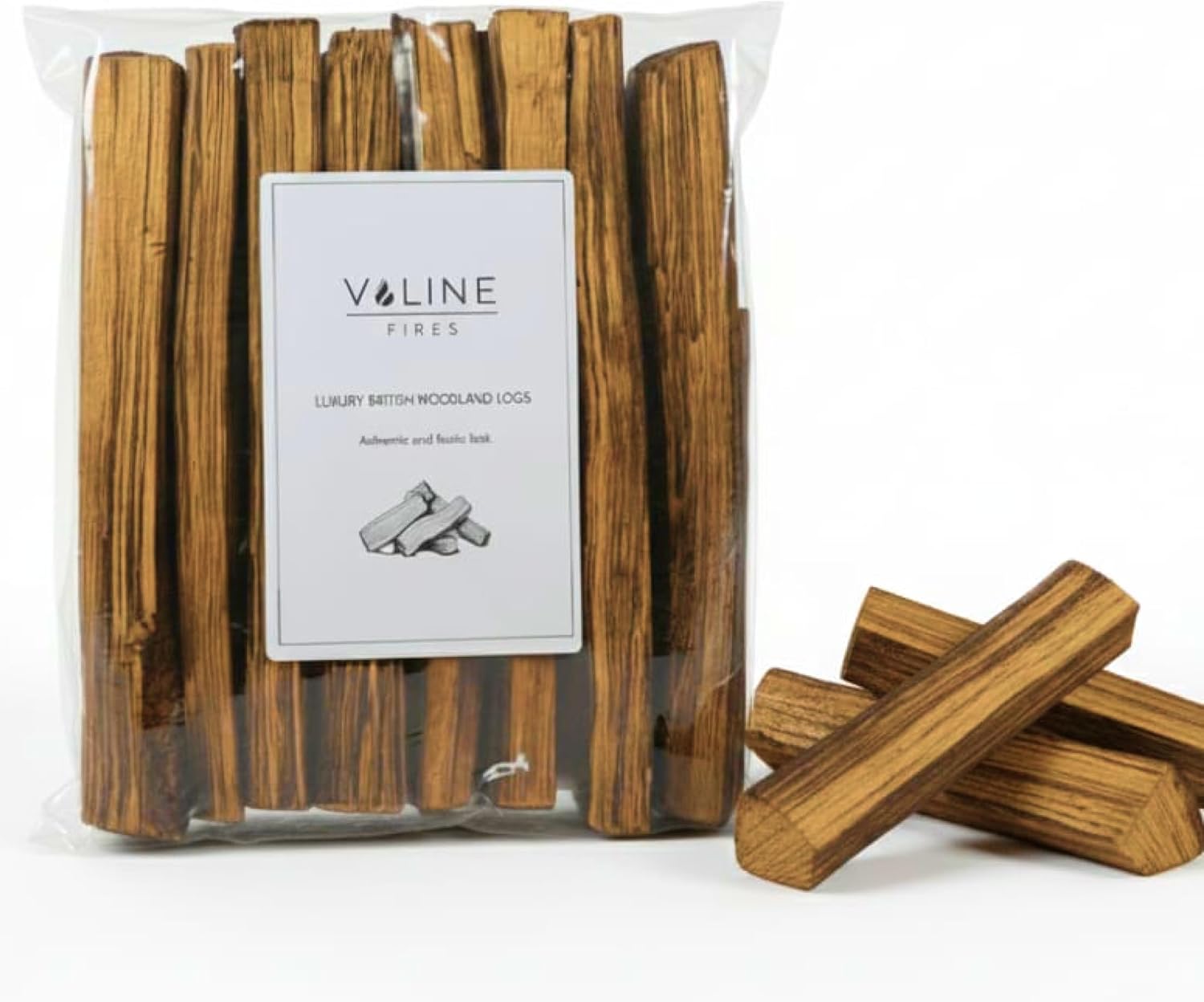 16 Decorative Real Wooden Logs for Electric Fireplace & Media Wall Display - Handcrafted 100% British Wood Log Set for Fireplaces Decoration, Artificial Fires & Fireplace Decor