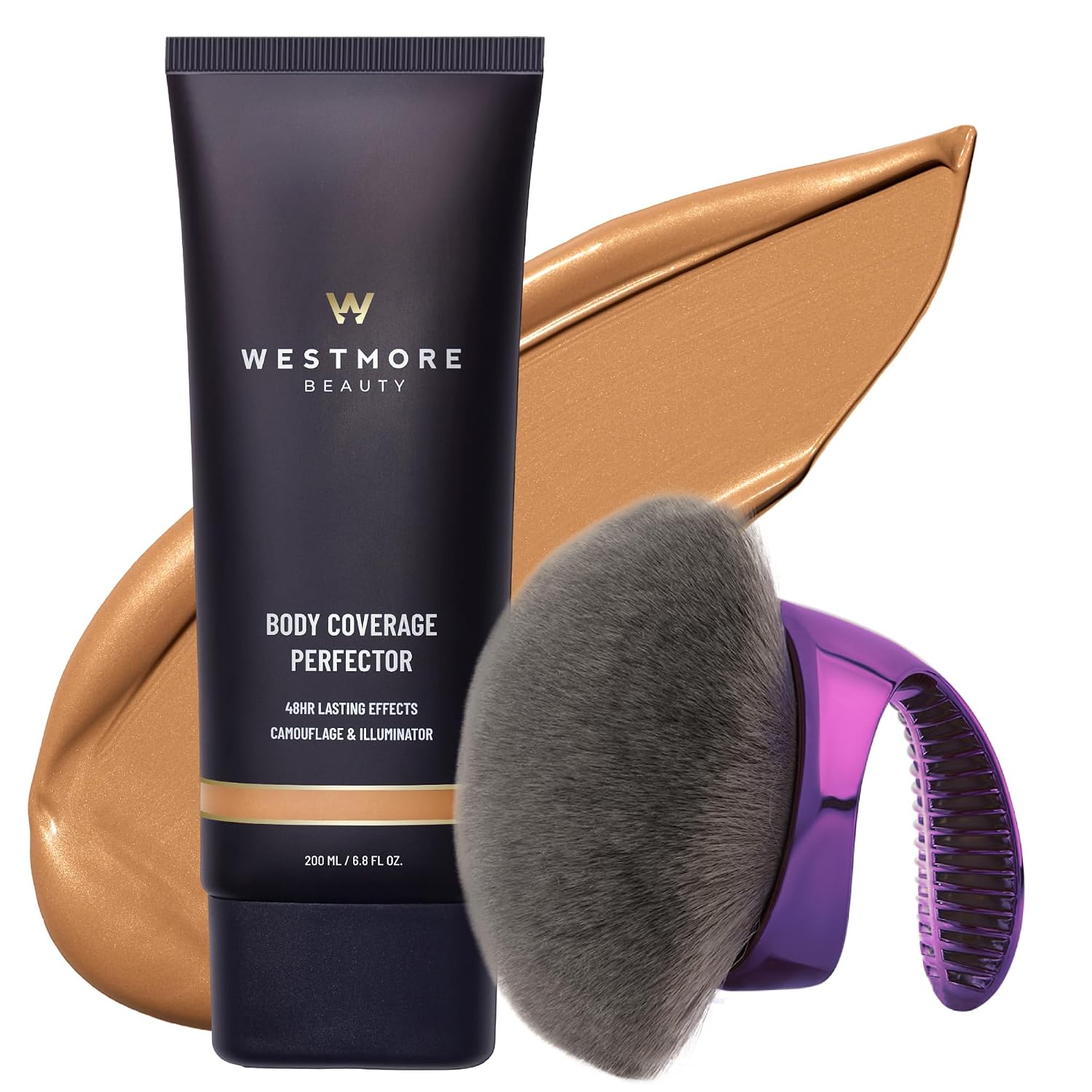 Westmore Beauty Body Coverage Perfector & Brush - Waterproof Leg Makeup- 3N