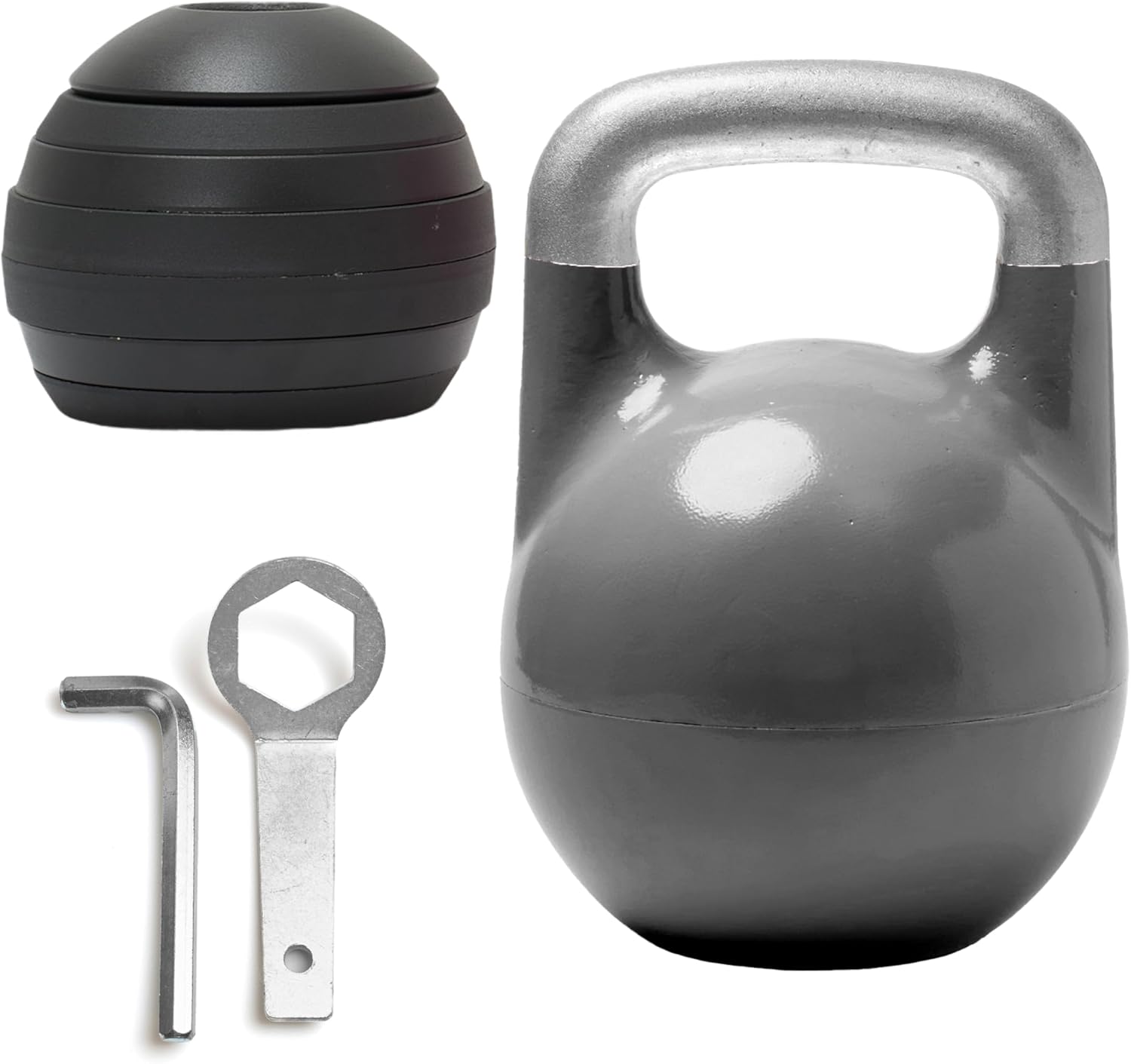 Kettlebell Kings Adjustable Kettlebell Set, 26-70 lb - Strength Training Kettlebells with 7 Plates - Secure Lock System and Durable Steel Kettle Bell for Swings, Squats, Presses and Full-Body Training