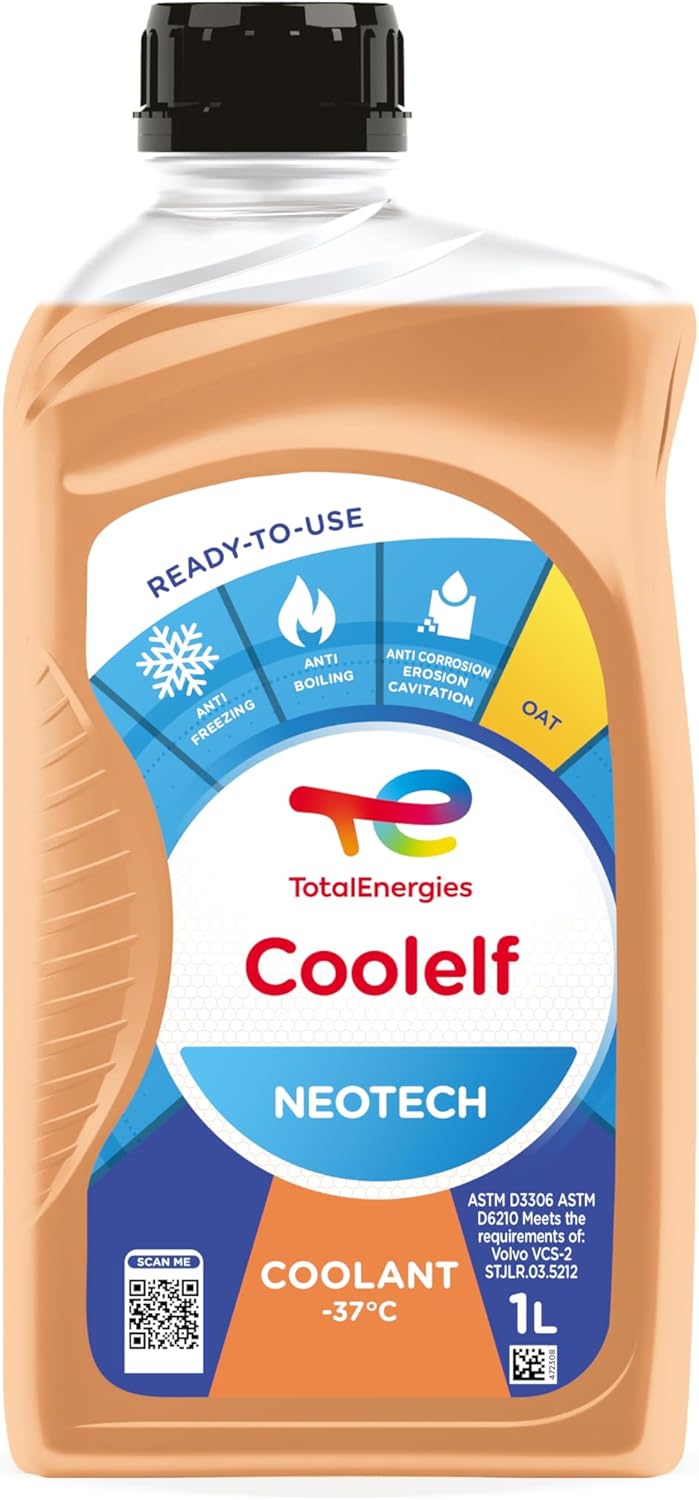 TotalEnergies Coolelf Neotech -37°C Car Engine Coolant 1L - Ultimate Antifreeze Solution for Cars