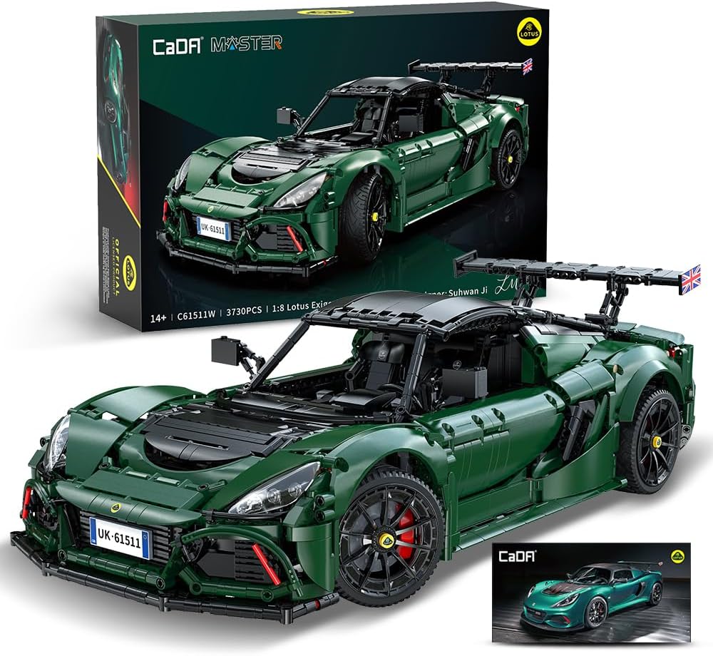 CaDA Master C61511W Lotus Exige Cup 430 1:8 Static Building Block Supercar 3730 Pieces 53.8cm Collectible Display Model for Adults 14+