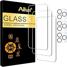 Ailun 3 Pack Screen Protector for iPhone 14 Pro Max [6.7 inch] + 3 Pack Camera Lens Protector,Sensor Protection,Dynamic Island Compatible,Case Friendly Tempered Glass Film,[9H Hardness] - HD
