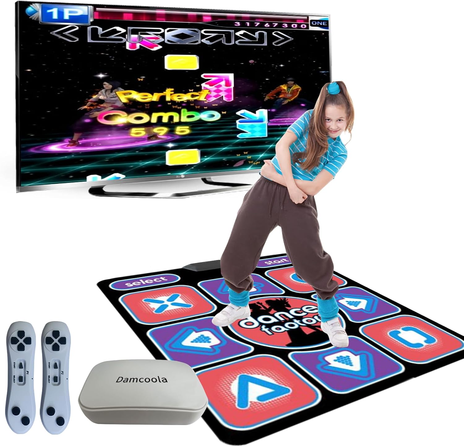 Dance mat game, suitable for children and adults, TV music dance mat game, for exercise and play, the best gift, suitable for boys and girls aged 3 and above, red.