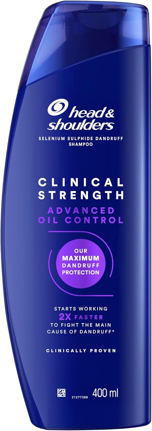 Head & Shoulders Advanced Oil Control 400ml Selenium Sulphide Anti-Dandruff Shampoo, Clinical Strength, Fights Stubborn Dandruff and Excess Oil, with Refreshing Citrus