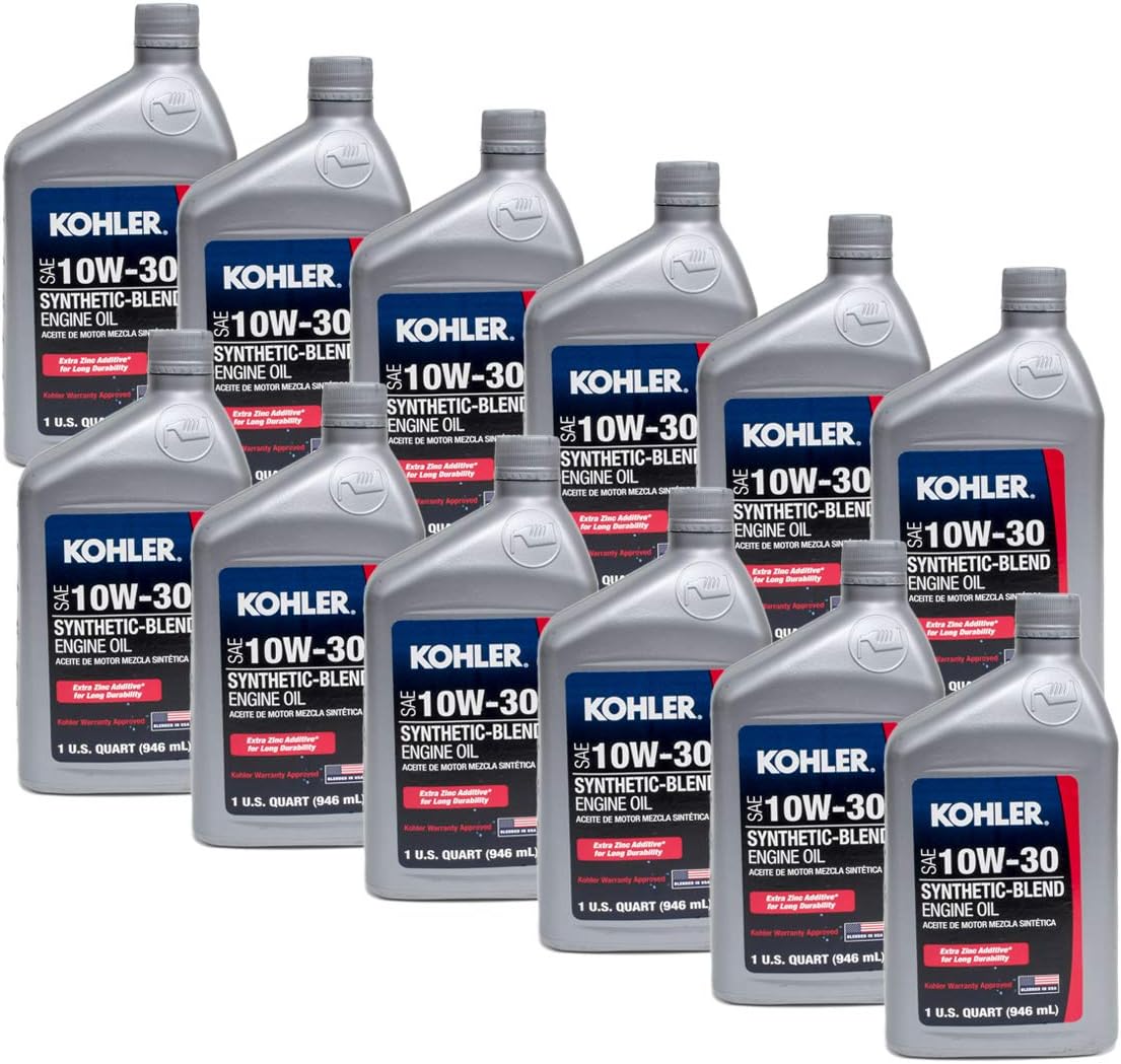 Replaces Kohler 12PK Kohler Command Engine 10W-30 Motor Oil Case Of (12) 25 357 06s 1 Quart Bottles