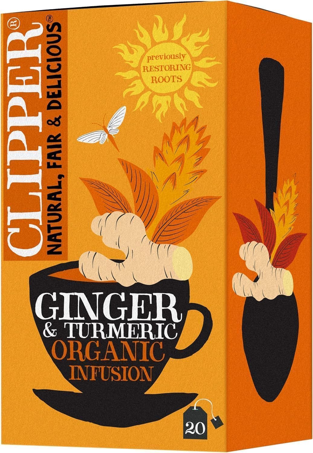 Clipper Organic Restoring Roots Ginger & Turmeric EST Teabags 1 x 20