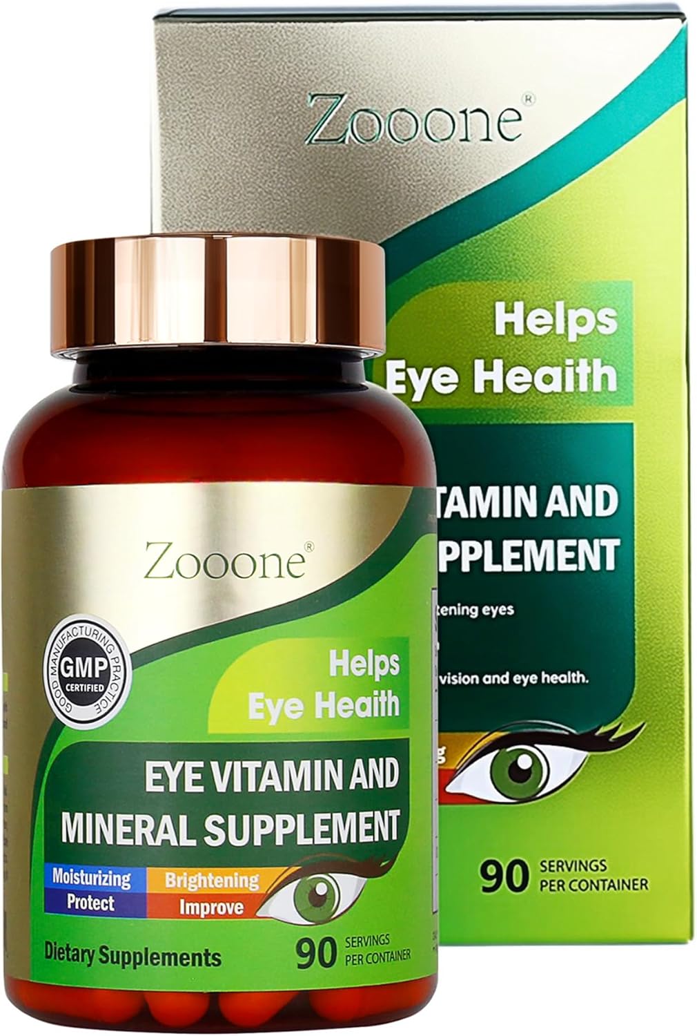 Lutein Eye Vitamins Supplement 90ct, Lutein & Zeaxanthin for Women Men to Against Macular & Dry Eye, Multivitamin for Vision & Ocular Health with Zinc, VC, VE